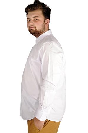 Mode XL Büyük Beden Erkek Klasik Gömlek Likralı 20351 Beyaz