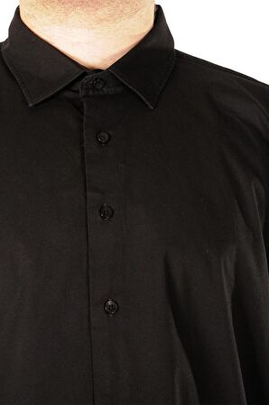 Mode XL Büyük Beden Erkek Klasik Gömlek Likralı 20351 Siyah