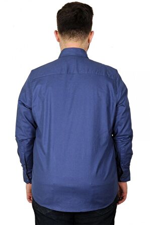 Mode XL Erkek Gömlek UKol Gabardin Çift Cep 20360 İndigo