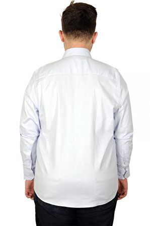 Mode XL Erkek Gömlek UKol Gabardin Çift Cep 20360 Mavi