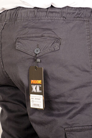 Mode XL Büyük Beden Keten Kargo Jogger Valencia 21911 Antrasit