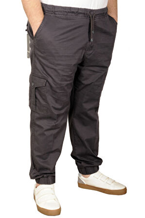 Mode XL Büyük Beden Keten Kargo Jogger Valencia 21911 Antrasit