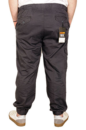 Mode XL Büyük Beden Keten Kargo Jogger Valencia 21911 Antrasit
