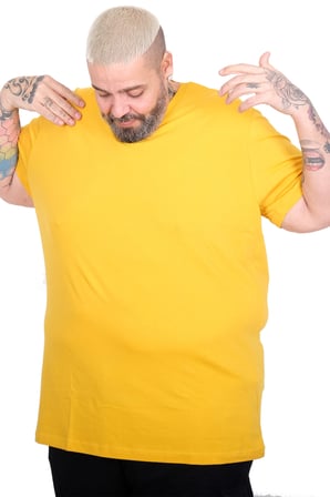 Mode XL Büyük Beden Erkek Basic V Yaka T-Shirt 20150 HARDAL