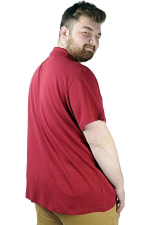 Mode XL T-Shirt Polo Yaka Cepli Klasik 20550 Bordo