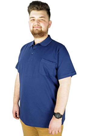 Mode XL T-Shirt Polo Yaka Cepli Klasik 20550 İndigo