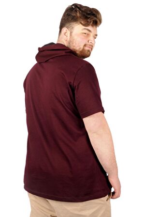 Mode XL Büyük Beden Oversize Tshirt Kapşon Basic 21115 Mürdüm