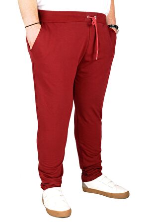 Mode XL Büyük Beden Eşofman Altı Dar Paça 20504 Bordo