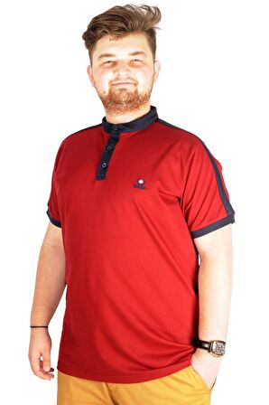 Mode XL T-shirt Polo Hkm Yaka Pike Mode Team 21556 Bordo