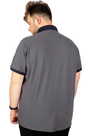 Mode XL Büyük Beden T-shirt Polo Maximum Height 21319 Füme