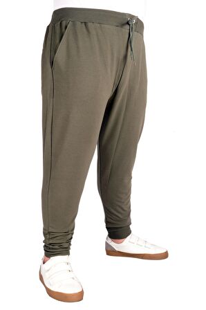 Mode XL Büyük Beden Recycle Eşofman Altı DarPaça B20507 Haki