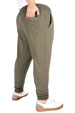 Mode XL Büyük Beden Recycle Eşofman Altı DarPaça B20507 Haki