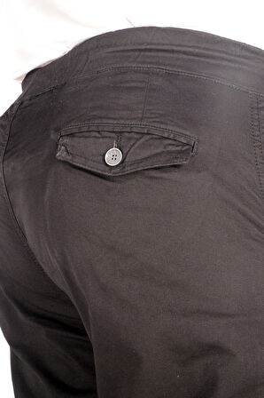 Mode XL Büyük Beden Pantolon Keten Kargo Jogger Milano 21912 Siyah