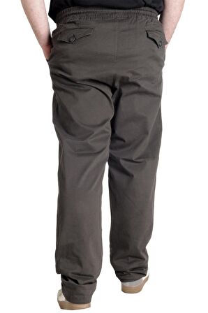 Mode XL Büyük Beden Pantolon Keten Jogger Milano 21913 Haki