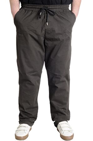 Mode XL Büyük Beden Pantolon Keten Jogger Milano 21913 Haki