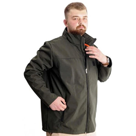  Mode Xl Büyük Beden Erkek Mont Waterproof Softshell 21232 Haki