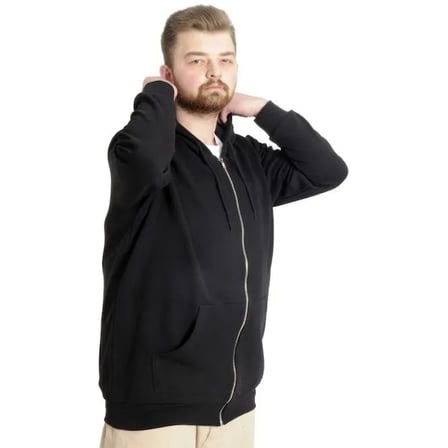 Erkek Hırka Kapson Fermuarlı Steel Interlock 21600 Siyah siyah / 6xl