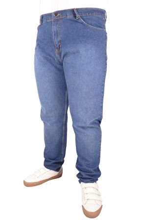 Mode XL Erkek Pantolon Arka Cep Nakışlı 21918 Mavi