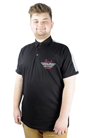 Mode XL Erkek T shirt Polo Think Desert 22310 Siyah