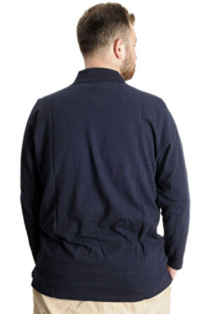 Mode XL Büyük Beden Erkek T-Shirt Polo Classic U.Kol Cepli 22446 Lacivert