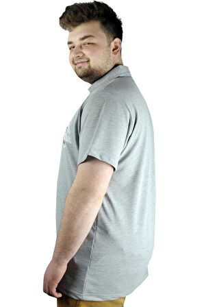 Mode XL Erkek T shirt Polo Florida 22303 Gri Melanj