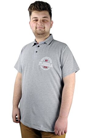 Mode XL Erkek T shirt Polo Florida 22303 Gri Melanj