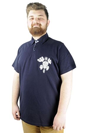 Mode XL Erkek T shirt Polo Skull 22304 Lacivert