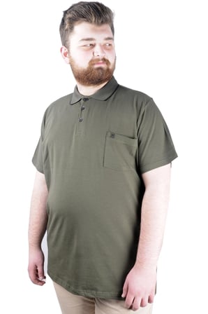 Mode XL Büyük Beden T shirt Polo Likralı Süprem Cepli 21558 Haki