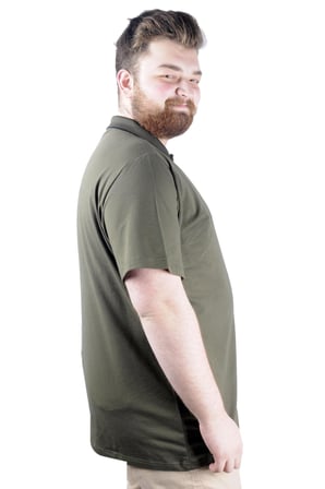 Mode XL Büyük Beden T shirt Polo Likralı Süprem Cepli 21558 Haki