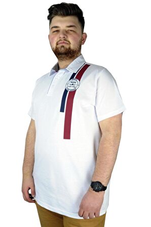 Mode XL Erkek T shirt Polo Flight Team 22311 Beyaz