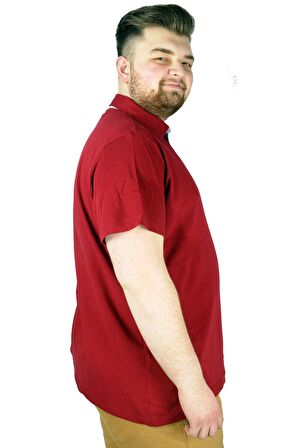 Mode XL Erkek Polo T shirt Explore The World 22313 Bordo