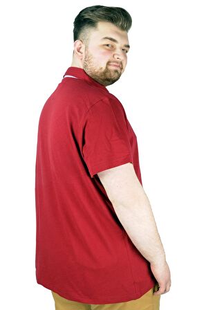 Mode XL Erkek Polo T shirt Explore The World 22313 Bordo