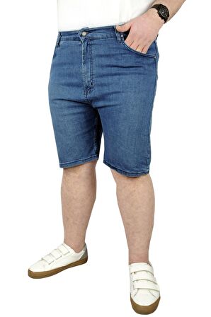 Mode XL Erkek Kot Şort Hunter 21925 Mavi