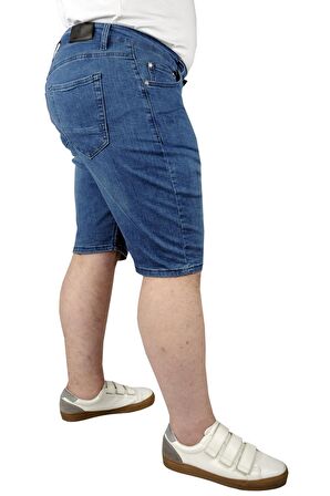 Mode XL Erkek Kot Şort Hunter 21925 Mavi
