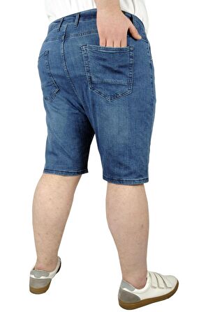 Mode XL Erkek Kot Şort Hunter 21925 Mavi