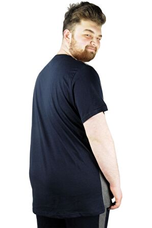 Mode XL Erkek T shirt Parçalı MD08 22134 Lacivert