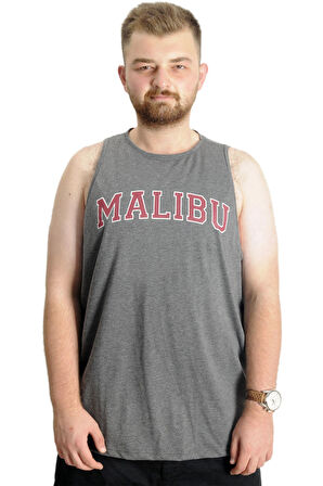 Mode XL Büyük Beden Erkek Tshirt Kolsuz Malibu 22129 Antramelanj