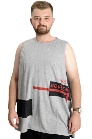 Mode XL Büyük Beden Erkek Tshirt Kolsuz Active 22131 Grimelanj