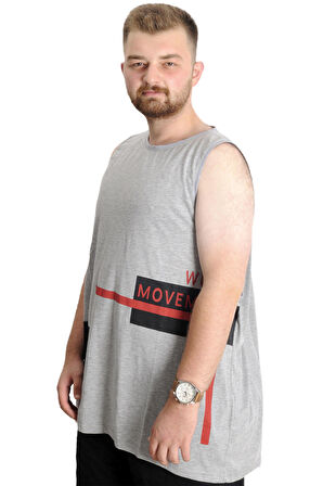 Mode XL Büyük Beden Erkek Tshirt Kolsuz Active 22131 Grimelanj