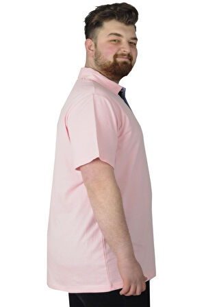 Mode XL Büyük Beden T-Shirt Polo 73 22332 Somon