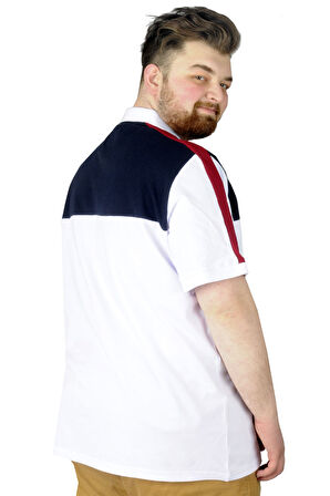 Mode XL Büyük Beden T-Shirt Polo When You Are 22334 Beyaz