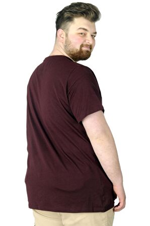 Mode XL Büyük Beden Tshirt Baskılı Wailing 22153 Mürdüm