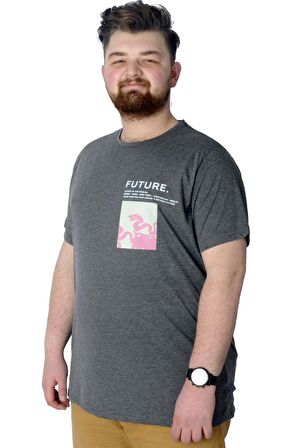 Mode XL Büyük Beden T-Shirt Baskılı Future 22154 Anramelanj