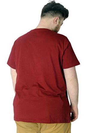 Mode XL Büyük Beden T-Shirt Baskılı Future 22154 Bordo