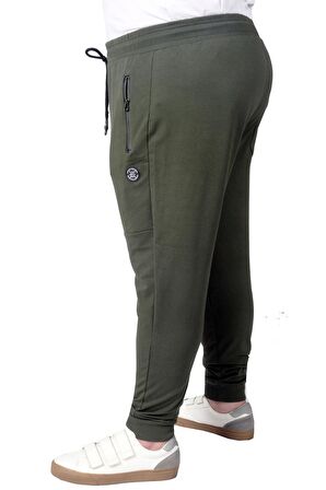Mode XL Büyük Beden Eşofman Altı DarPaça  Zippered 22501 Haki