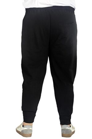 Mode XL Büyük Beden Eşofman Altı DarPaça  Zippered 22501 Siyah