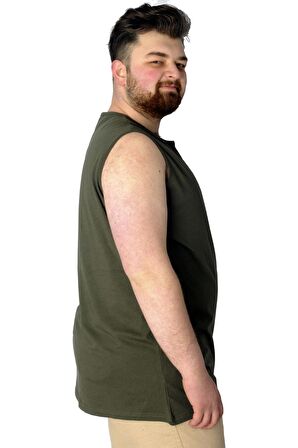Mode XL Büyük Beden T-Shirt Kolsuz Choose Mode 22160 Haki