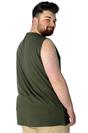Mode XL Büyük Beden T-Shirt Kolsuz Choose Mode 22160 Haki