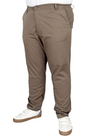 Mode XL Büyük Beden Erkek Pantolon Keten Milano  20850 Toprak