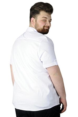 Mode XL Büyük Beden Gömlek Baskılı God Day 22366 Beyaz